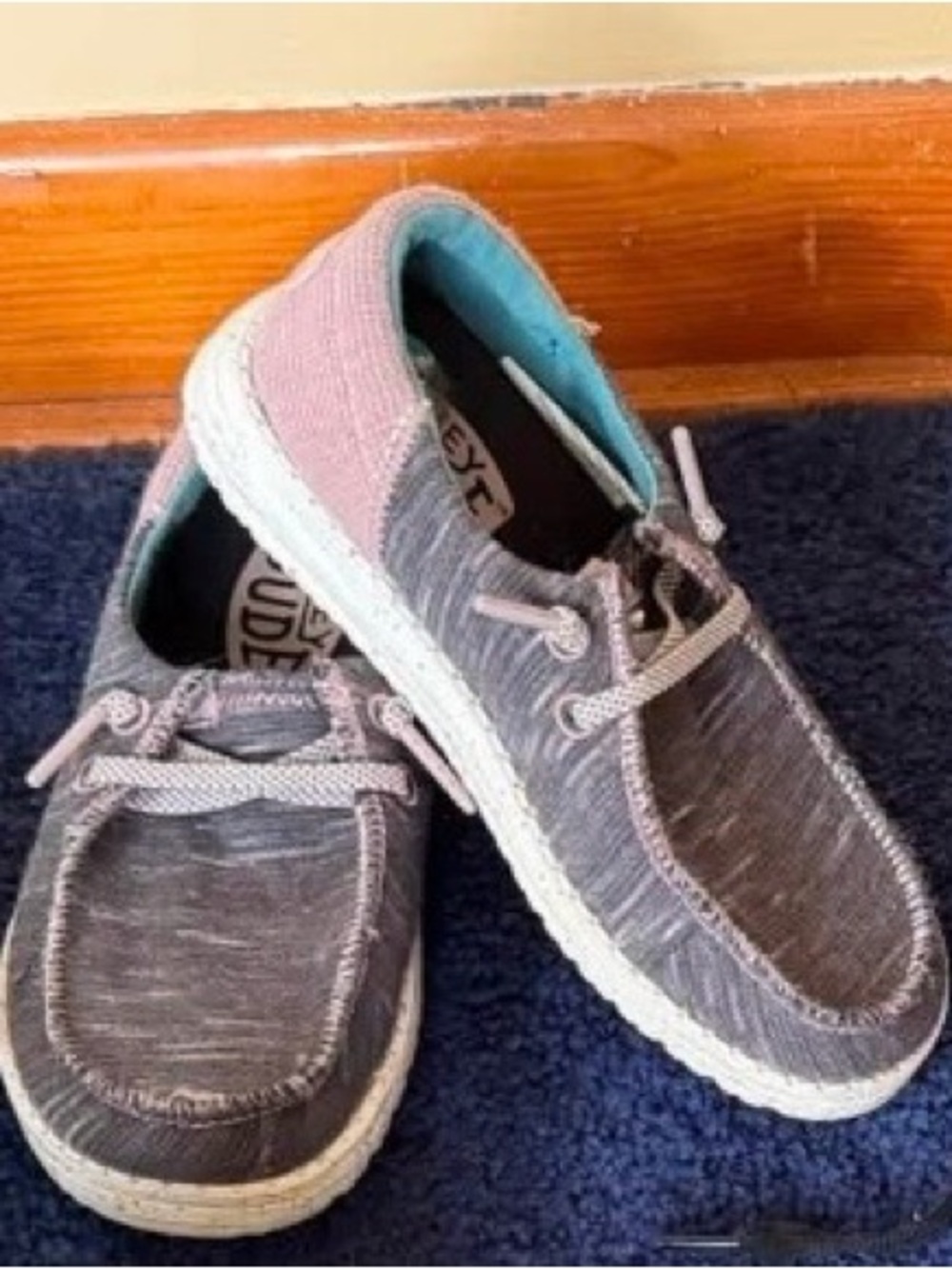 Hey Dude Kids Grey and Red Slip-On Sneakers